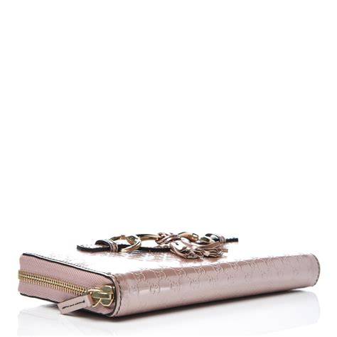 gucci zip around swing leather wallet pink|Gucci guccissima wallet.